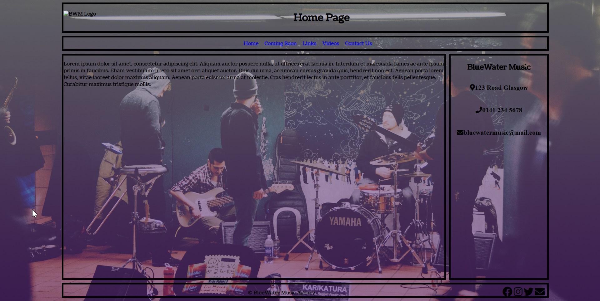 Site before redesign